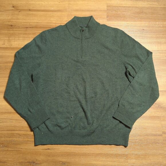 Boden Sweater Mens XL 1/4 Zip High Neck Soft Wool Blend Green Casual - Picture 1 of 9